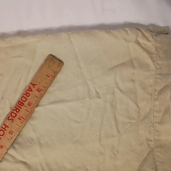 Tommy Bahama Shirt Mens Medium Beige Silk Floral Pocket Camp Relax Casual Resort - Picture 9 of 9